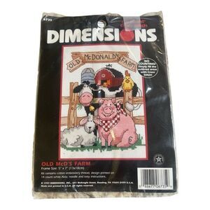 Dimensions cross stitch kit Old Mac Donald’s Farm vintage 1997 new